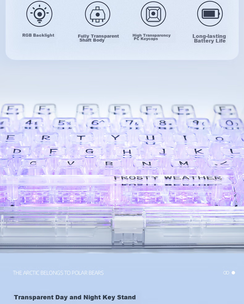 CoolKiller CK98ultra Wireless Bluetooth Tri-Mode Transparent Customizable Polar Bear Mechanical Keyboard Hot-Swappable High-Performance Gaming E-Sports Office Home 3