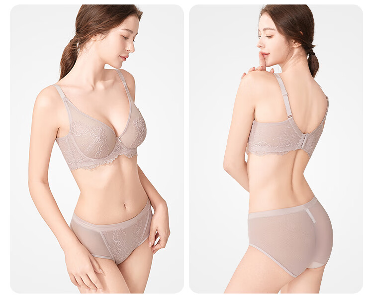 Ordifen Women's Ultra-Thin Lace Sexy Slimming Boyshort Bra Set XB4318 17
