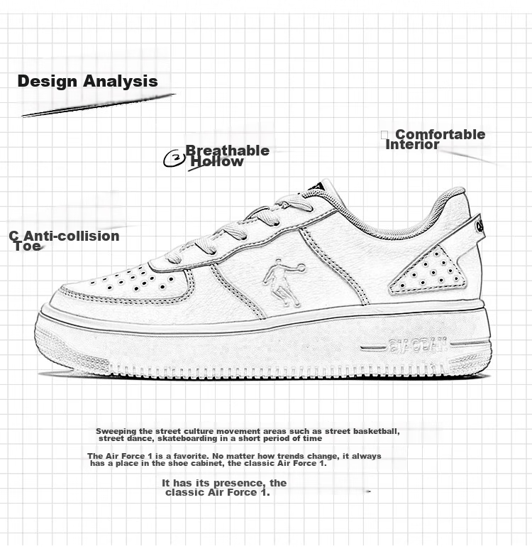 QIAODAN Women's Sneakers, Breathable Summer Sports Shoes, Casual Trendy Air Force One Style, Thick-Soled Height-Increasing White Shoes 2