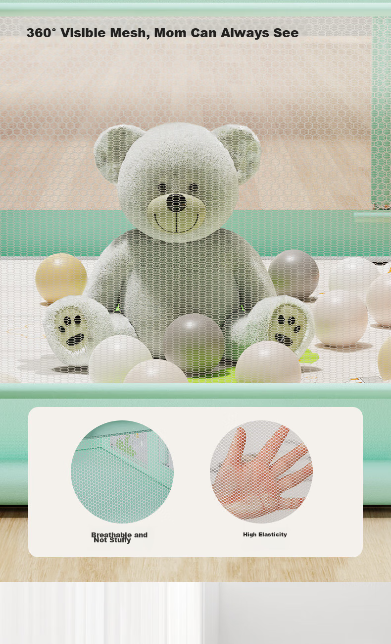 Beiboshi Babybox Antibacterial Baby Playpen, Crawling Mat, Fence, Infant Play Mat, Floor Barrier 13