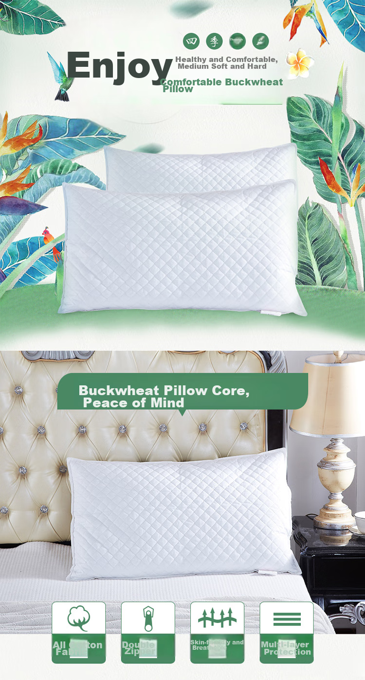 Hengyuanxiang Buckwheat Pillow, 100% Buckwheat Hull Pillow, Cervical Pillow for Sleep, Single Pack 1