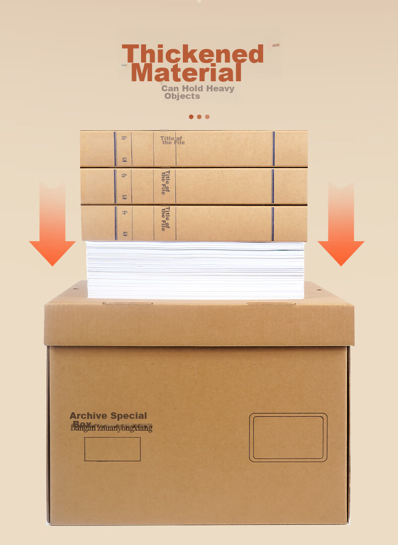 SIMAA 5-Pack Accounting Voucher File Box, Three-Layer Corrugated Thickened Version 34*24*30, Financial Voucher Document Organizer Storage Box Bookkeeping Storage Box WG-KO3 5