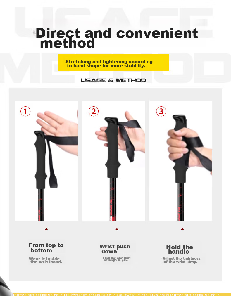 SupFire Hiking Poles, Children's Outdoor Walking Sticks, Trekking And Climbing Equipment, Ultra-Light Telescopic Non-Carbon Fiber Folding Walking Sticks 17