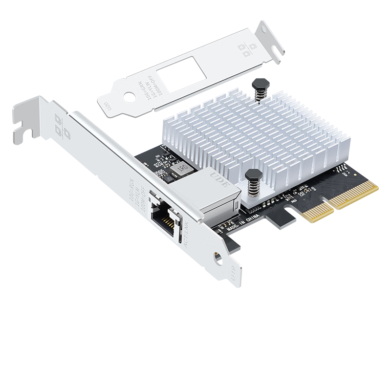 EB-LINK PCIE X4 10G Single-Port Server Network Card with AQC107 Chip, 10G Ethernet Port for E-Sports Gaming, Supports 10G/5G/2.5G/1G Speeds, Adaptive
