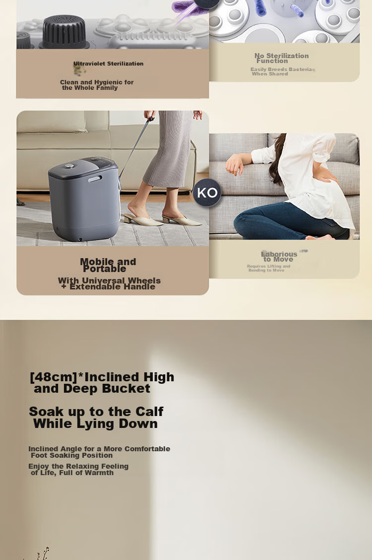 Midea Foldable Foot Soaking Bucket with Constant Temperature Heating, Warm Foot Bath, Massage, Portable Foot Warmer, Foot Washing Basin, Mid-Autumn Festival Gift, Birthday Present for Boyfriend Or Girlfriend ZS108 6
