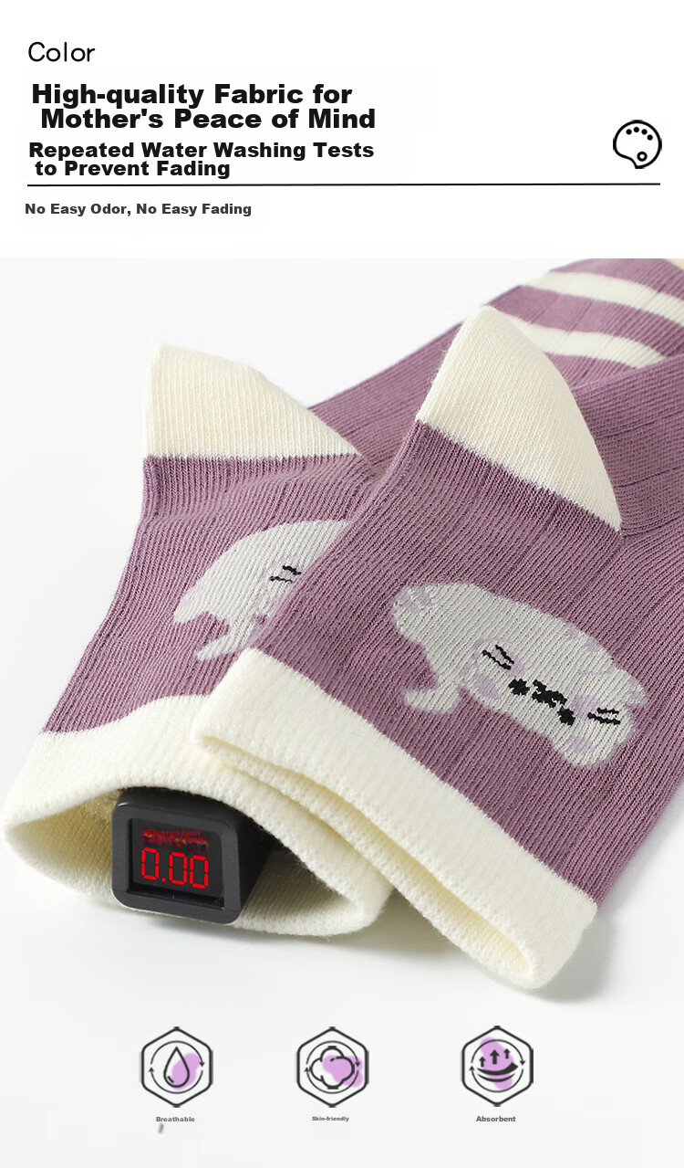 MiiOW Children's Socks for Girls, Mid to Big Kids Cotton Socks, Student Baby Autumn And Winter Comfortable Breathable Versatile Casual Mid-Calf Socks 7