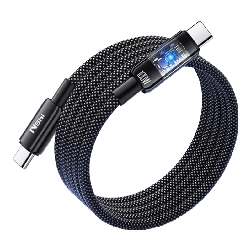 Nengshi Apple 16/15 Charging Cable, Dual-Head PD100W Data Cable, Suitable for IPhone16/15pro/promax, Smart Power-Off Type-C, Tablet Laptop, 2 Meters, Black