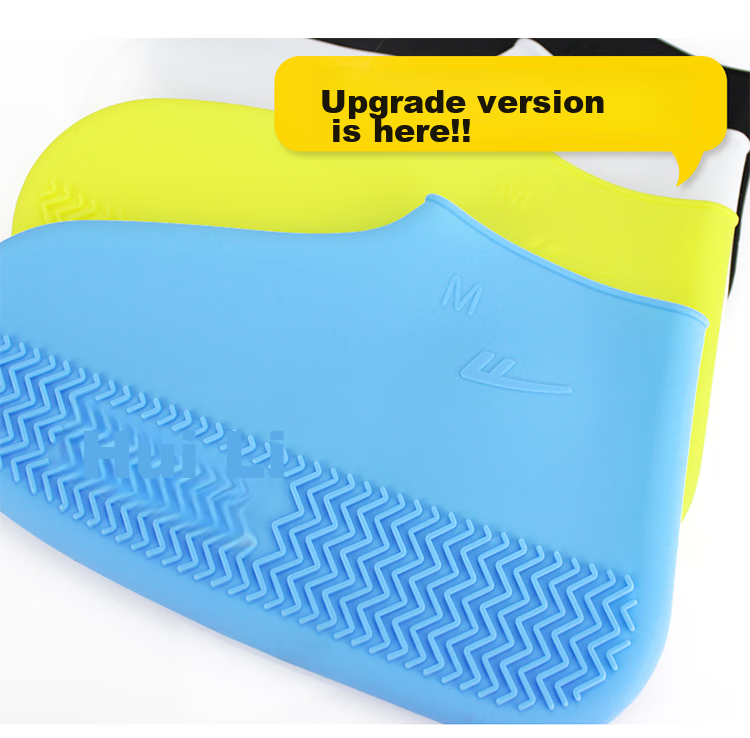 Huili Rain Shoe Covers for Men, Women And Children, Fashionable Thickened Portable Short Waterproof Rain Boots And Shoes 1001 Blue Thickened L 9