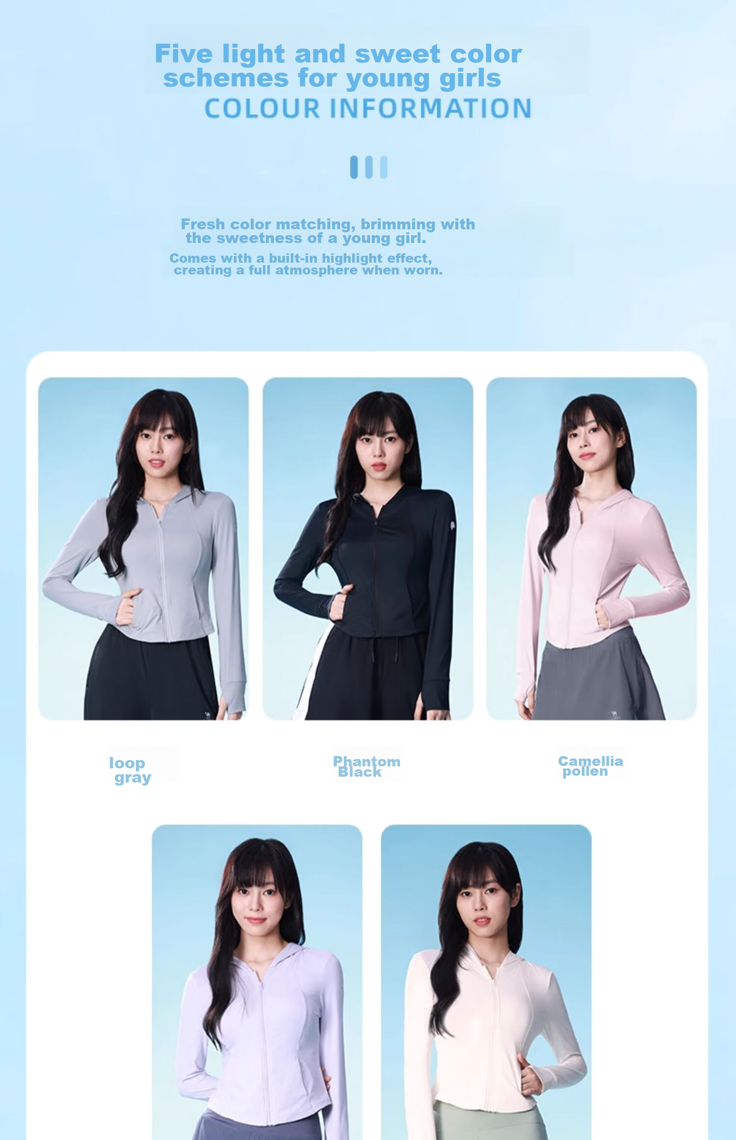CAMEL Slim-Fit Original Yarn Sun Protection Clothing for Women, UV-Resistant Breathable Sun Protection Garment [Camellia Series], 2XL 7