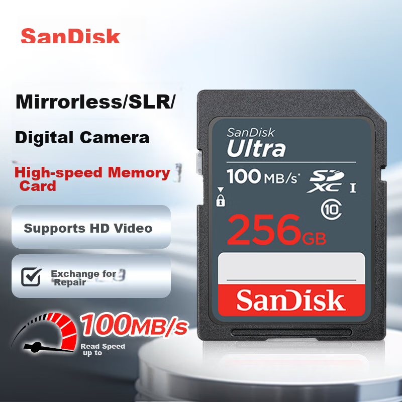 SanDisk 256GB SD Memory Card C10 for Full HD Video Recording, Mirrorless/DSLR Digital Camera Storage Card, Durable And High-Value