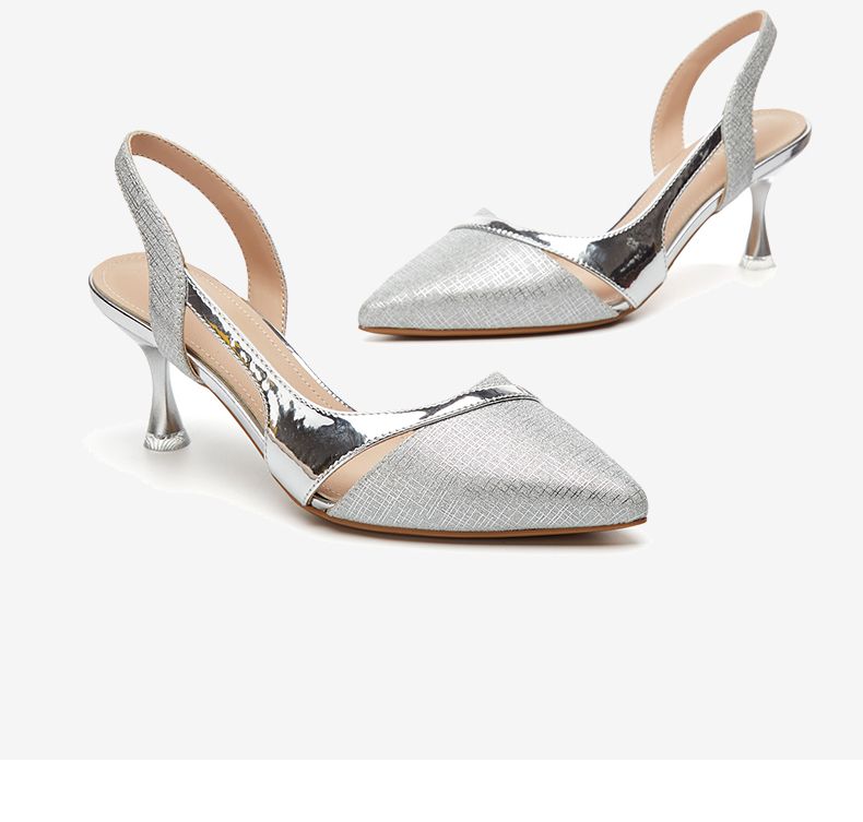 DAPHNE Women's Sandals, Fashionable And Elegant Thin Heel High Heels, Sexy Princess Style, Backless Versatile Women's Shoes, Single Shoes for Women 4622303011, Champagne Color, Size 36 31