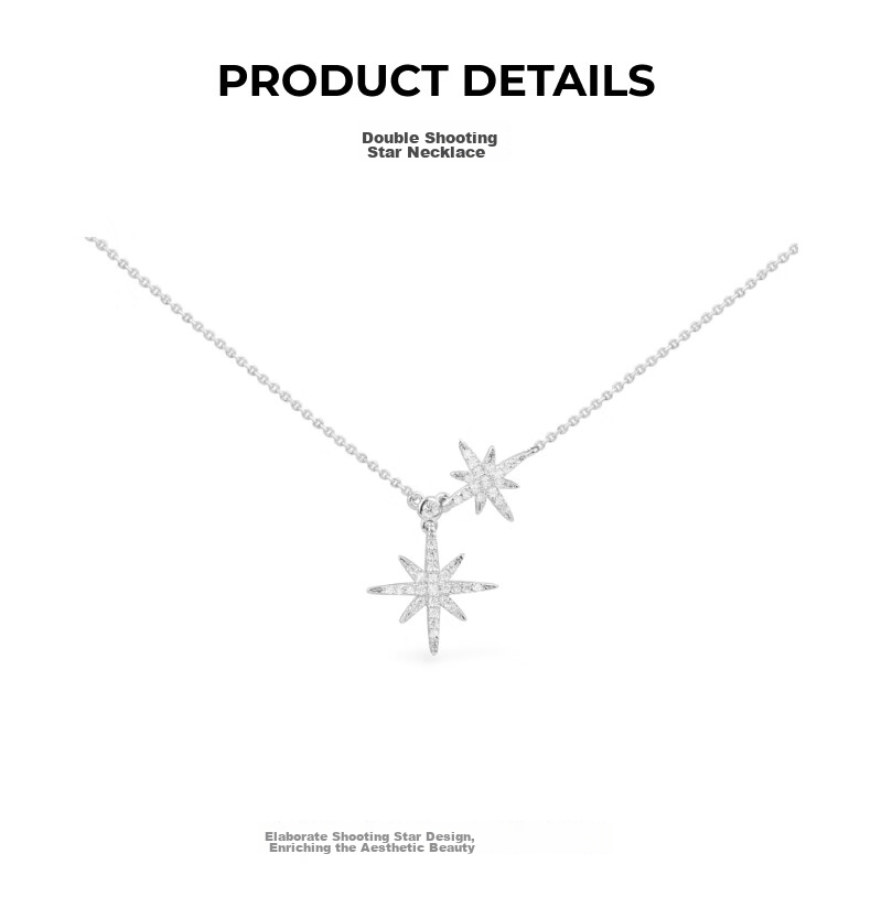APM Monaco Baby Double Star Necklace Sweater Chain + Hexagram Earrings Gift Box Set, Gift for Girlfriend 3