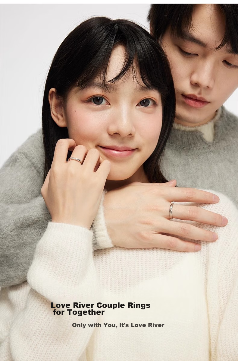 Kadiluo Couple's Matching Rings, 925 Sterling Silver Love Bracelets, Luxurious High-End Birthday Gift for Boyfriend Or Girlfriend 2