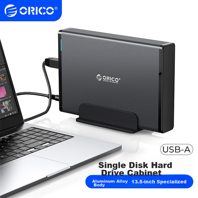 ORICO External Hard Drive Enclosure USB3.0 3.5-Inch Hard Drive Dock Desktop Mechanical Hard Drive Case SATA Serial SSD External Enclosure Shell Black 7688U3