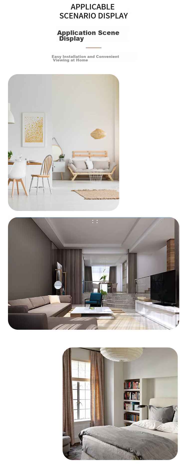 Jinying TV Stand (32-65 Inches), Wall Mount Bracket, No Drilling Required, Desktop TV Mount, Compatible with All Brands 8