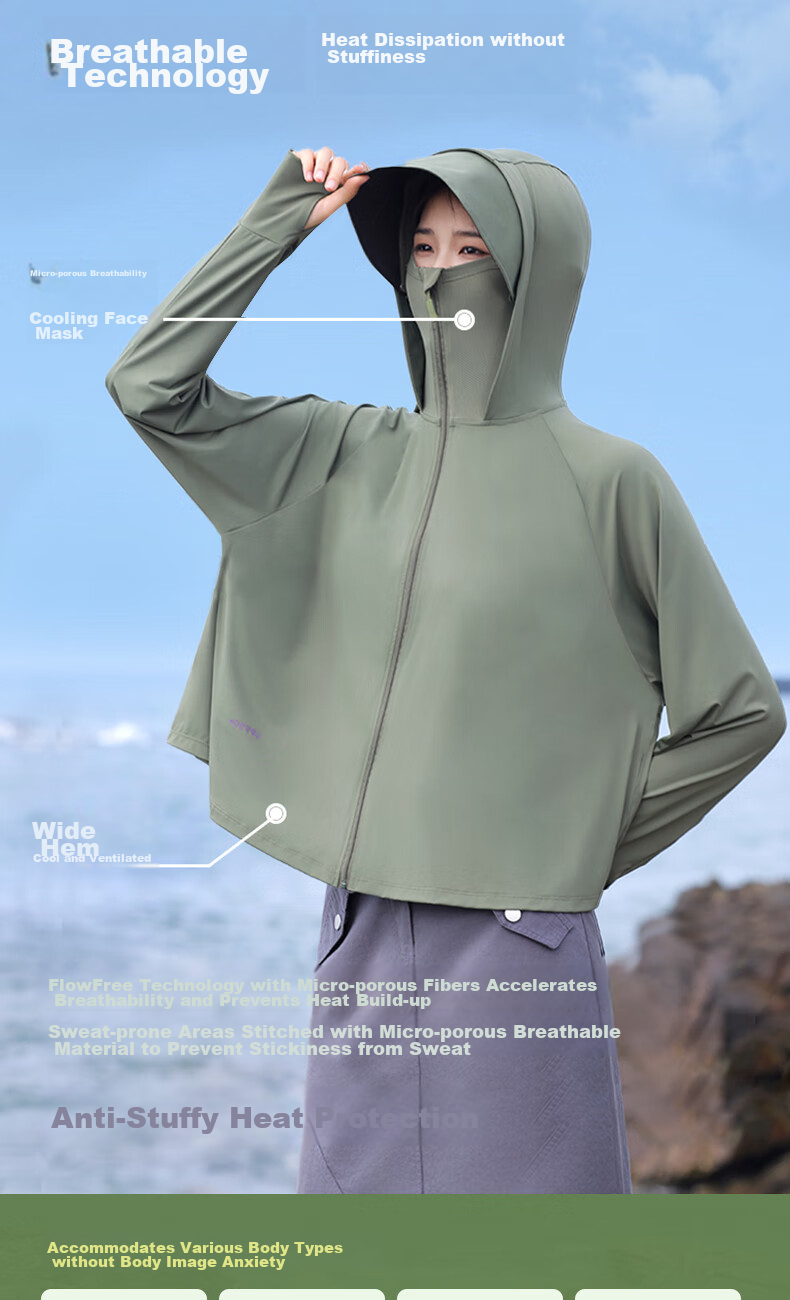 MiiOW Women's Sun Protection Clothing [UPF50+] 2026 New Summer Outdoor UV-Resistant Ice Silk Breathable Sun Protection Jacket 9