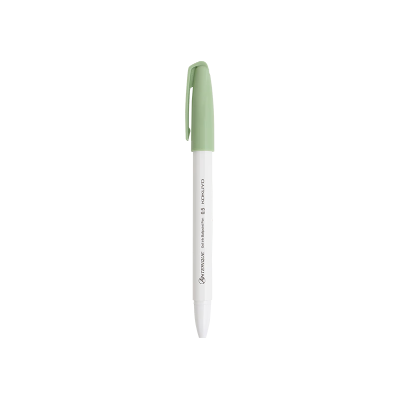 KOKUYO Anterique Collaboration Retractable Gel Pen Office Signing Pen 0.5mm Black Ink Grass Green Barrel 1 Piece WSG-PR3035GG