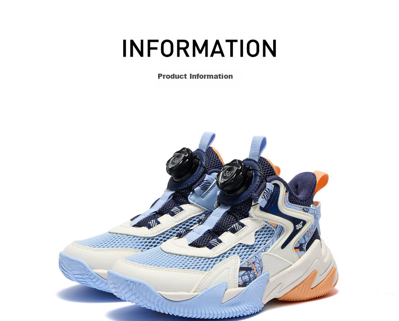 361° Hanjiang | Children's Basketball Shoes, Spring And Autumn Practical, for Ages 3-7, Rotary Buckle Basketball Shoes, Black Size 28 57