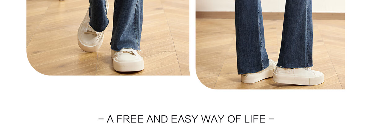 Halo Queen Women's Jeans, Spring And Autumn High-Waisted Pants with Frayed Hem Design, Elegant And Fashionable Slimming Long Trousers, New Product H143N1007 7