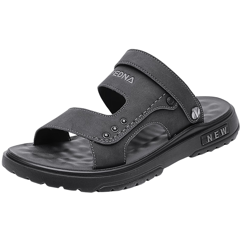 CARTELO Men's Sandals, Summer Breathable Outdoor Beach Shoes, Men's Hole Shoes, Soft-Soled Slippers for Men, 1228 Black, Size 39