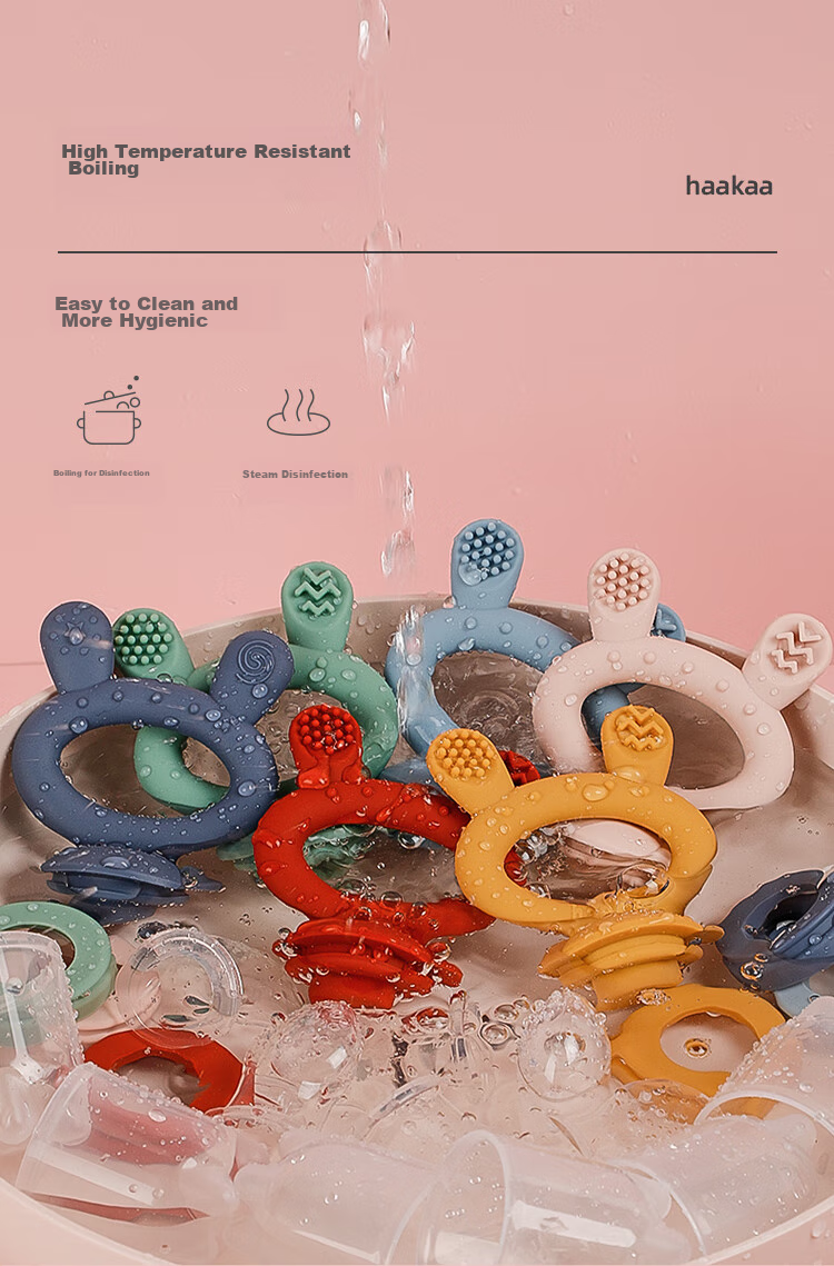 Haakaa Baby Food Teether, Lotus Pink Color, Fruit And Vegetable Teether for Infants, Fruit Sucking Toy And Complementary Food Feeder 9