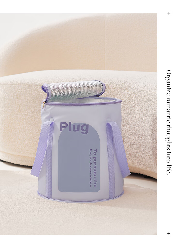 EACHY Foldable Foot Soaking Bucket, Calf Bath Tub, Foot Washing Basin, Deep Portable Home Use, Deep Insulated Foot Soaking Bag, Purple 8