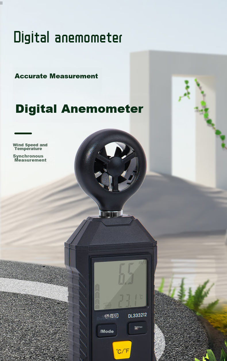 Deli Digital High-Precision Integrated Anemometer, Temperature Meter, Wind Speed Sensor, Air Flow Meter, Wind Speed Sensor 1