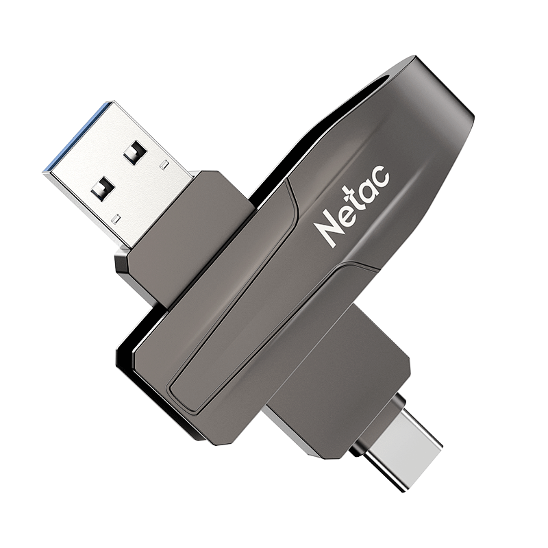 Netac 256GB USB3.2 Solid State Flash Drive, US8 Type-C Dual Interface Flash Drive, Read Speed 530MB/s, Write Speed 450MB/s, Mobile SSD for Phones And Computers, Lightning-Fast Performance
