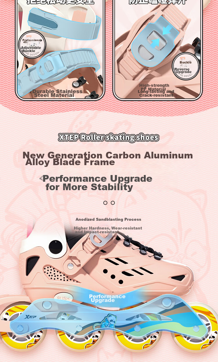 XTEP Roller Skates for Children, Inline Skates for Girls, Roller Shoes for Kids, Boys' Roller Skates [Essential for Primary And Secondary School Roller Skating Courses] 8