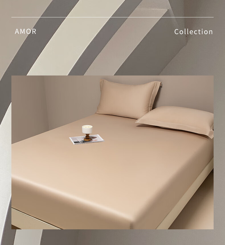 AMOR Antibacterial Class A, 100 Pieces, Satin Fitted Sheet, Single Mattress Protector Cover, Pure Cotton, Phantom Grey, 1.5x2 Meters 2