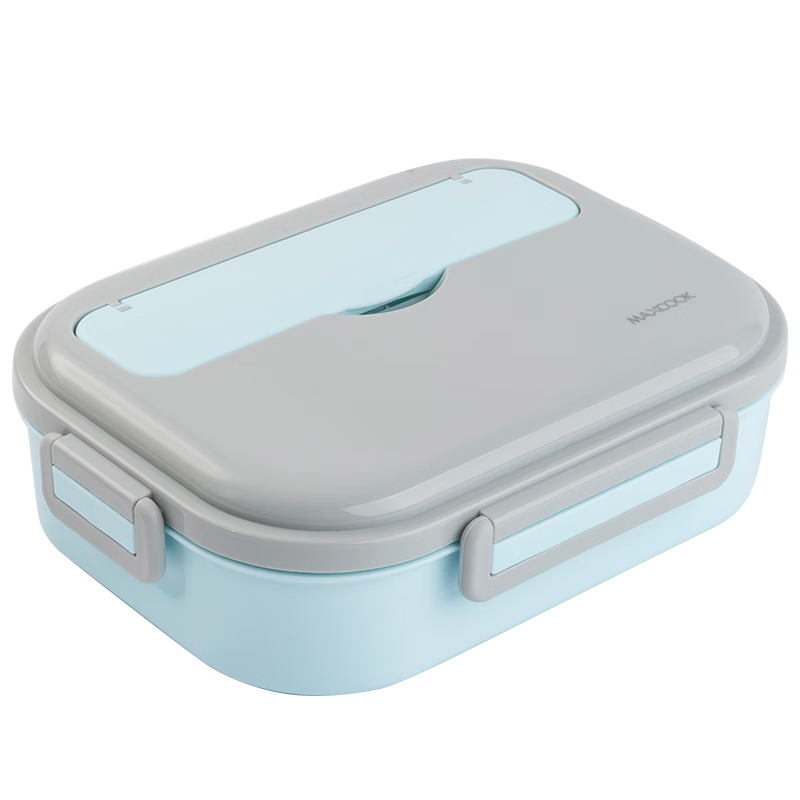MAXCOOK 304 Stainless Steel Lunch Box, Microwave-Safe, 4 Compartments, Insulated Student Lunch Box with Utensils, 1.6L Random MCFT5623