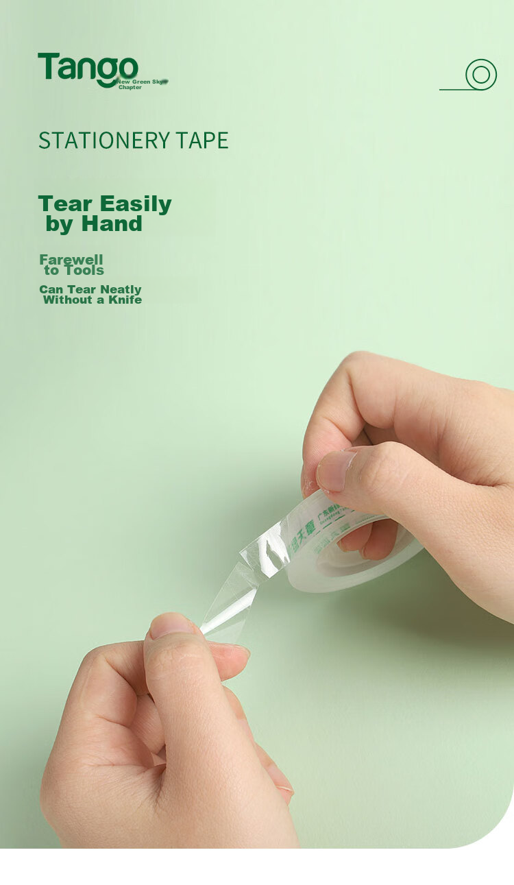 TANGO 12mm*27.4m*12 Rolls Transparent Easy-Tear High-Adhesive Tape School Supplies Essential for Organization, Error Correction, Handcrafts And Office Stationery 4