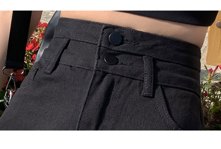 Jeanswest Women's Ripped Denim Shorts Summer Thin High Waist Slim Wide Leg Mid-Length Jade Green L 25