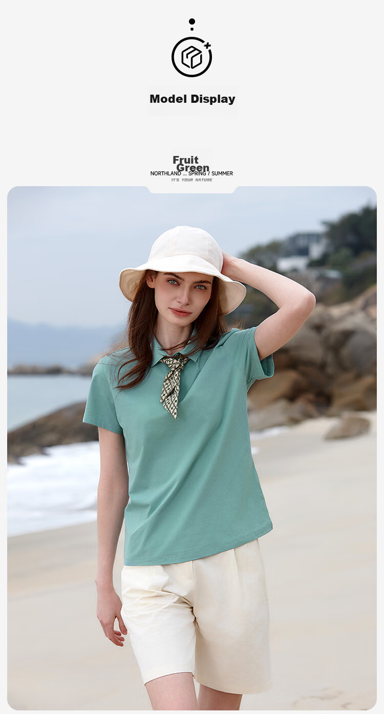 NORTHLAND Women's Sun Protection Polo Shirt with Collar, Outdoor Breathable Quick-Dry Comfortable Cool-Feeling Solid Color Versatile POLO Shirt for Wome 16