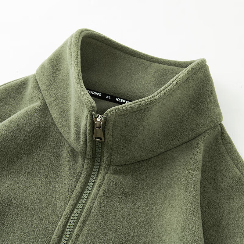 GENIOLAMODE Men's Winter Jacket, Fleece-Lined for Warmth, Heavyweight Thickened Polar Fleece Stand-Collar Jacket, Men's Outerwear, Brown-Green, XL