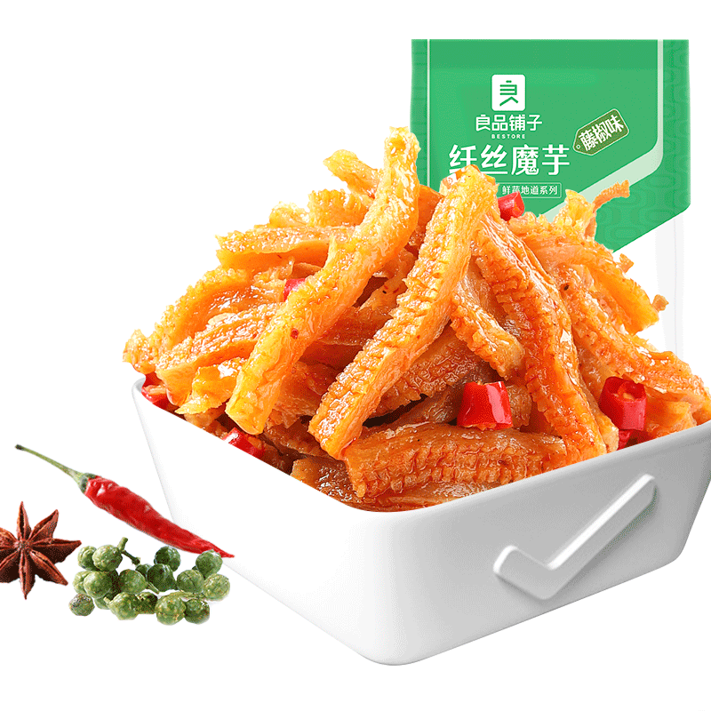 良品铺子 香辣素毛肚纤丝魔芋魔芋爽零食即食辣条味爽口休闲零食小吃150g