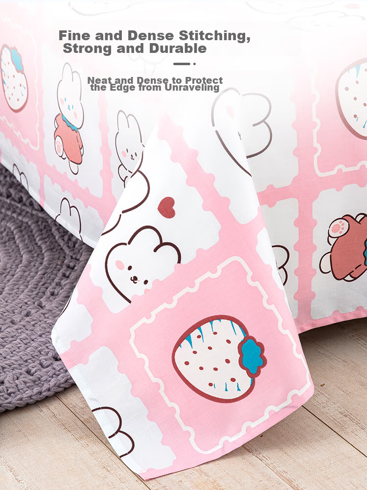9I9 Children's Cotton Bed Sheet, Baby Bed Sheet, Newborn Bedding, Kindergarten School Supplies, All Seasons, Class A, A159 Pink 8