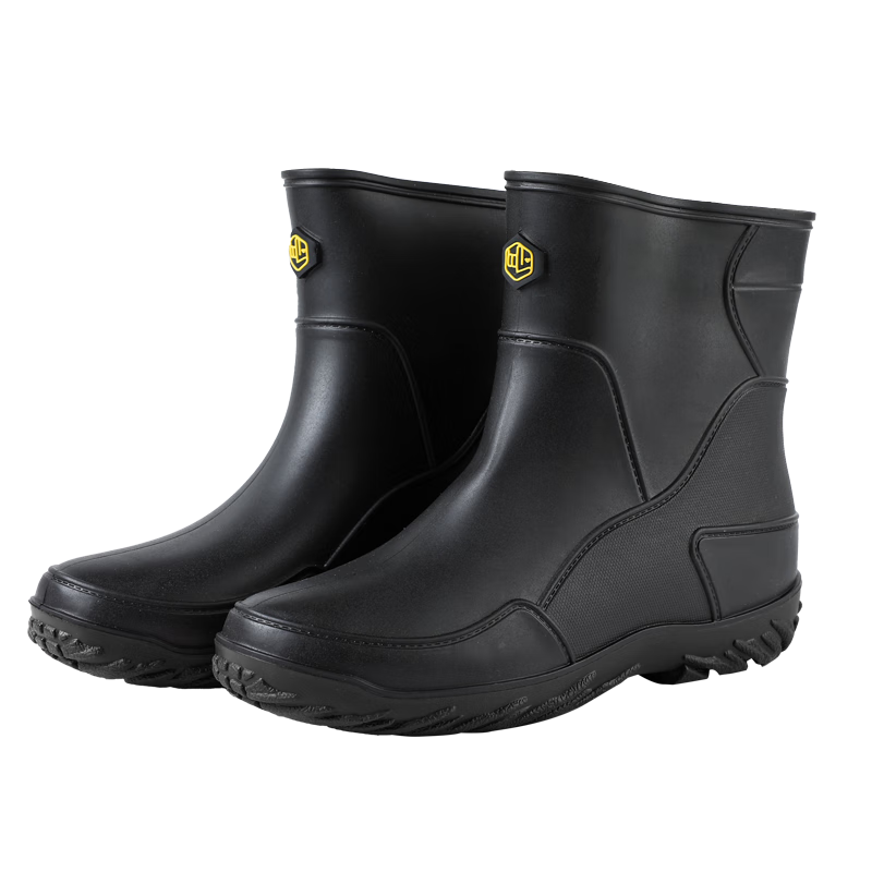 FOOTOPPO Rain Boots for Men, Mid-Calf Waterproof Shoes, Adult Mid-Top Water Boots, Fashionable Rubber Shoes, Women's Rain Boots