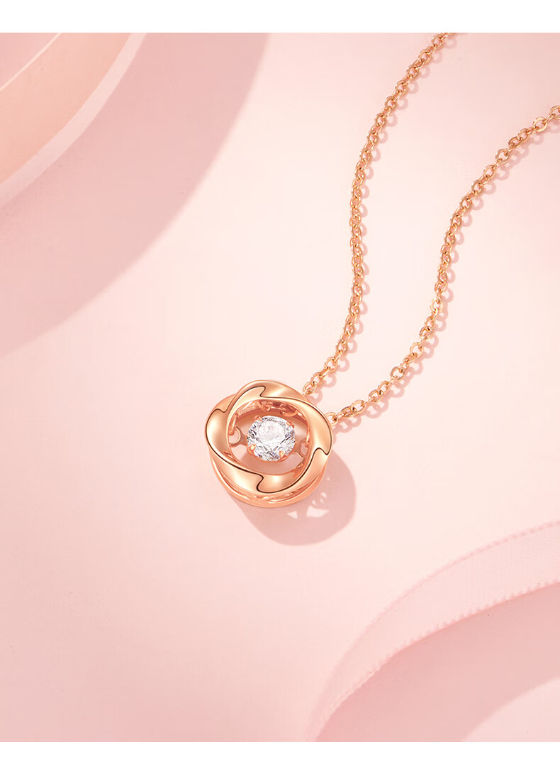 Aideyueding Dancing Heart Rose Gold Pure Silver Necklace for Women, 2026 New Style, Light Luxury, 520 Gift for Girlfriend Or Wife's Birthday 1