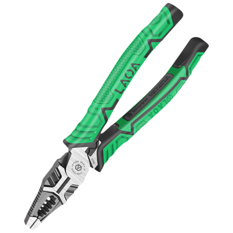 LAOA LA112208 8-Inch 5-in-1 Steel Wire Pliers Wire Cutter Stripper Electrician Terminal Crimping Pliers