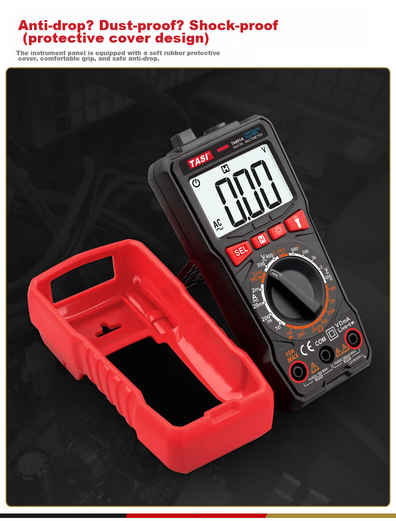 Teansi Multimeter, Smart Burn-Proof Digital Multi-Function Portable Automatic Identification Electrician Multimeter TA804A 7