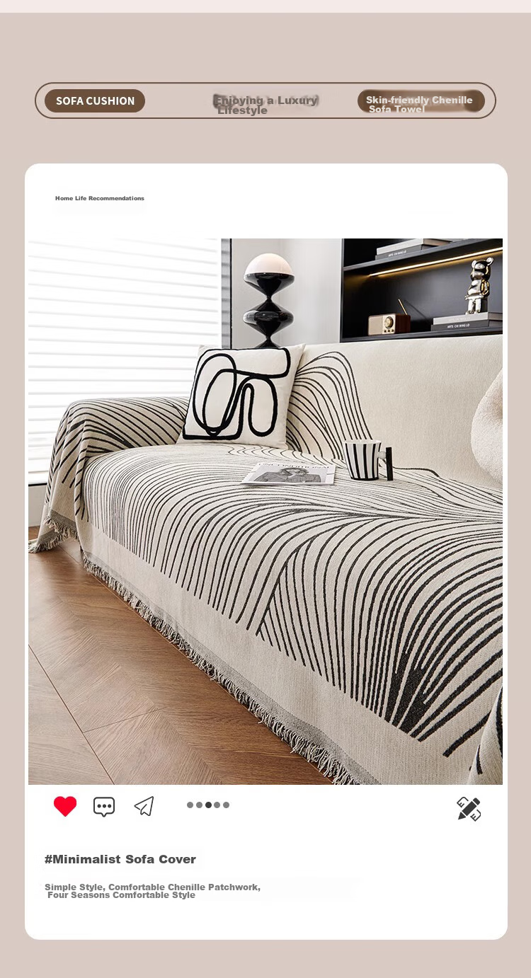 AVIVI Sofa Cover, Full Coverage for All Seasons, Autumn And Winter, Non-Slip Sofa Slipcover, Protective Pad, Cover Cloth, 180*420 Cm, Dotted Patter 3