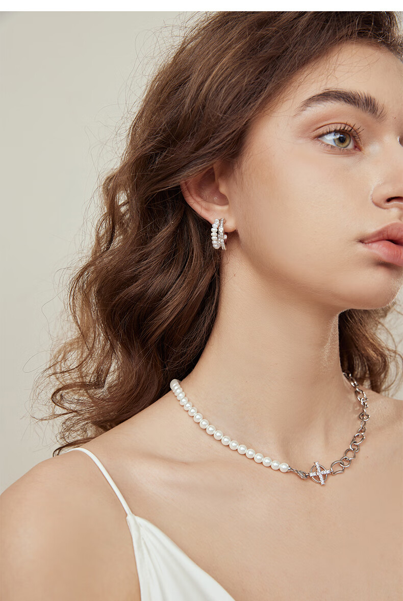 Arsis Flowing Light Spliced Necklace for Women, Original Design with Beaded Pearls, Fashionable Collarbone Chain, Gift for Girlfriend on Birthday 6