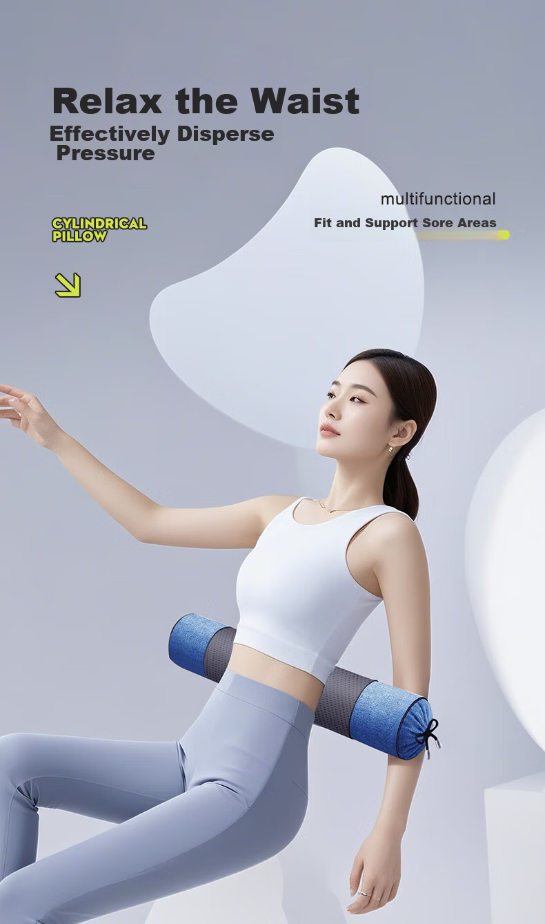 J.Sir Cervical Pillow, Round Pillow for Wealthy Neck, Deep Sleep, Buckwheat Hull Filling, Soothing Cervical Traction Cylindrical Pillow 9