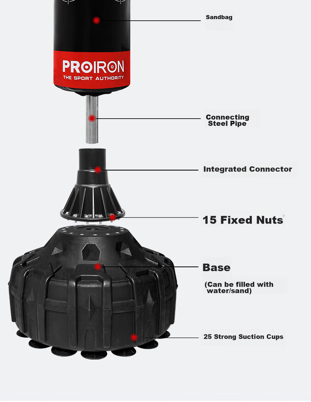 PROIRON Puli'ai Punching Bag, Freestanding Boxing Target, for Home Use, Adults And Children, Martial Arts, Fighting, Sanda, Tumbler 21
