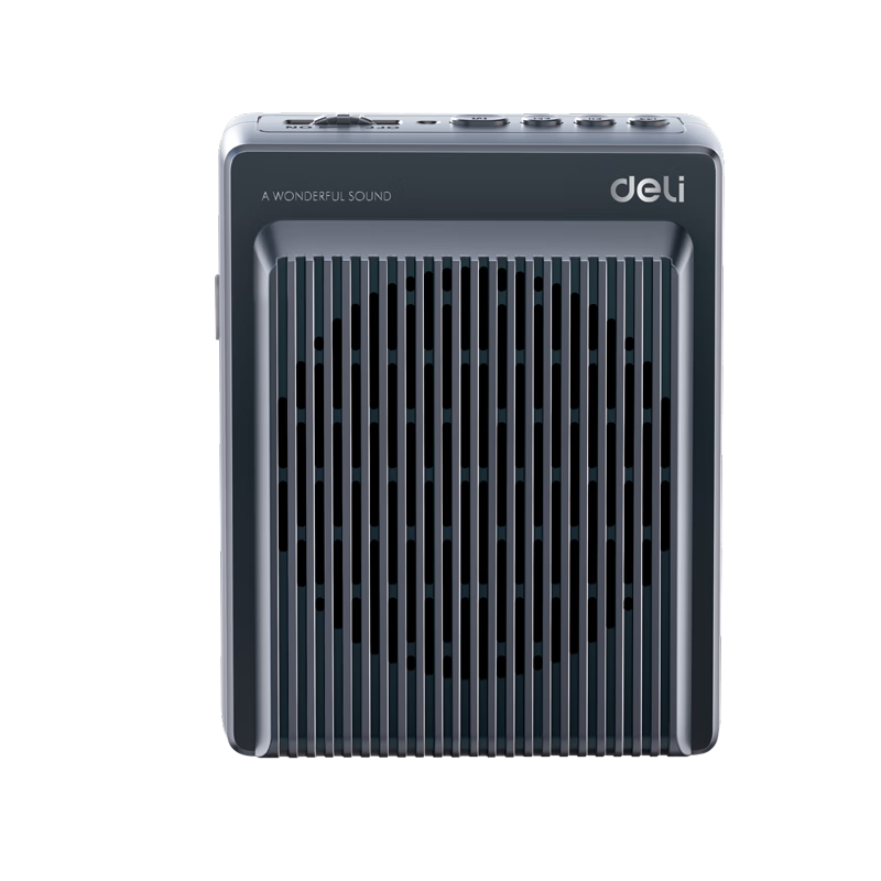 Deli 13W Little Bee Wired Amplifier, Teacher-Specific Speaker, Small Horn, Waist-Mounted Microphone, Recording Bluetooth Card Slot, Tour Guide Portable Megaphone, Birthday Gift, Gray