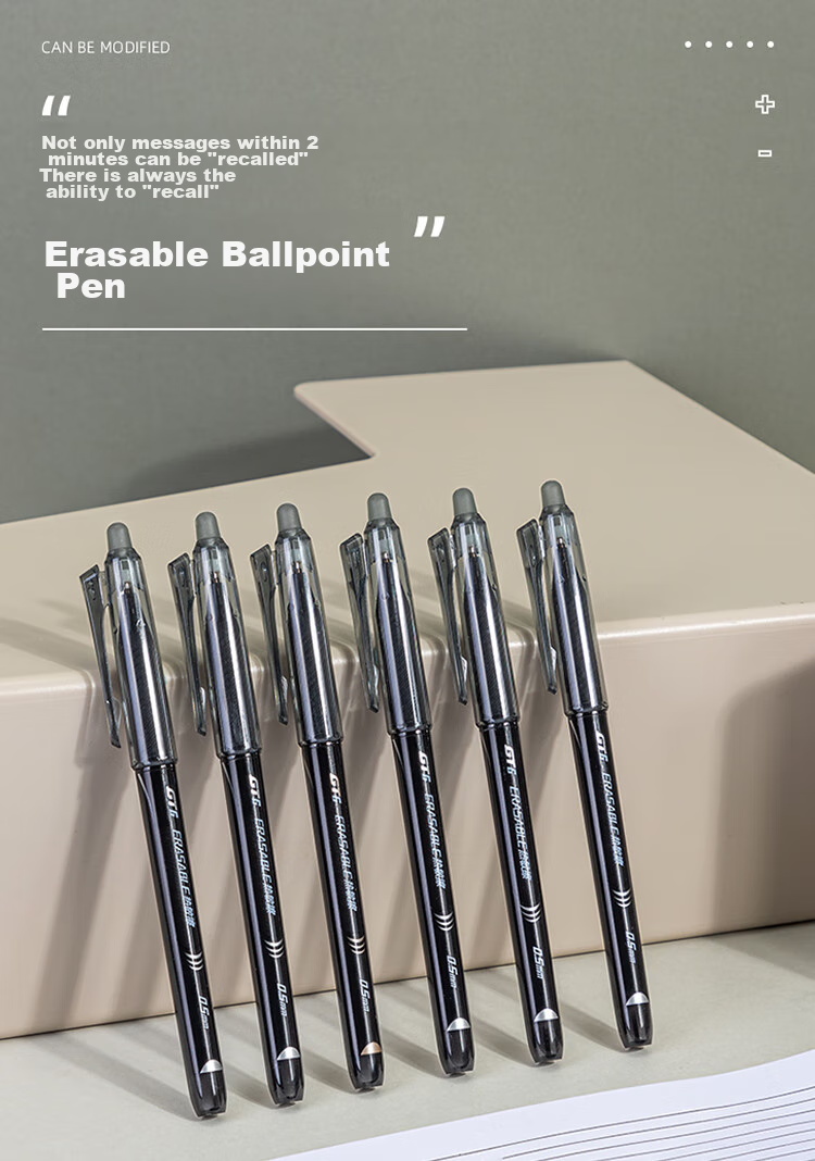 Deli [Best-Selling Product] Posture-Correcting Retractable Erasable Gel Pen, 0.5mm Bullet Tip (Erasable Crystal Blue), 12 Pens/box, A667 1