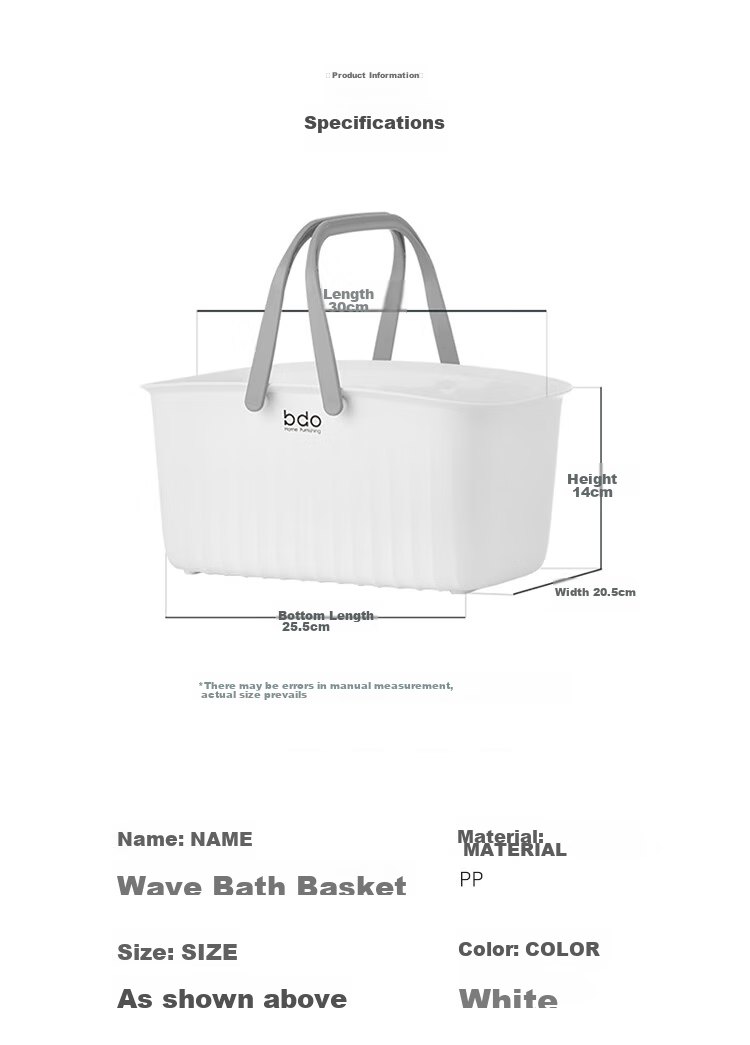 BDO Bathing Handheld Basket, Shower Caddy, Student Dormitory Washbasin Basket, Jujube Basket, Bath Basket, Storage Basket, Storage Supplies 4