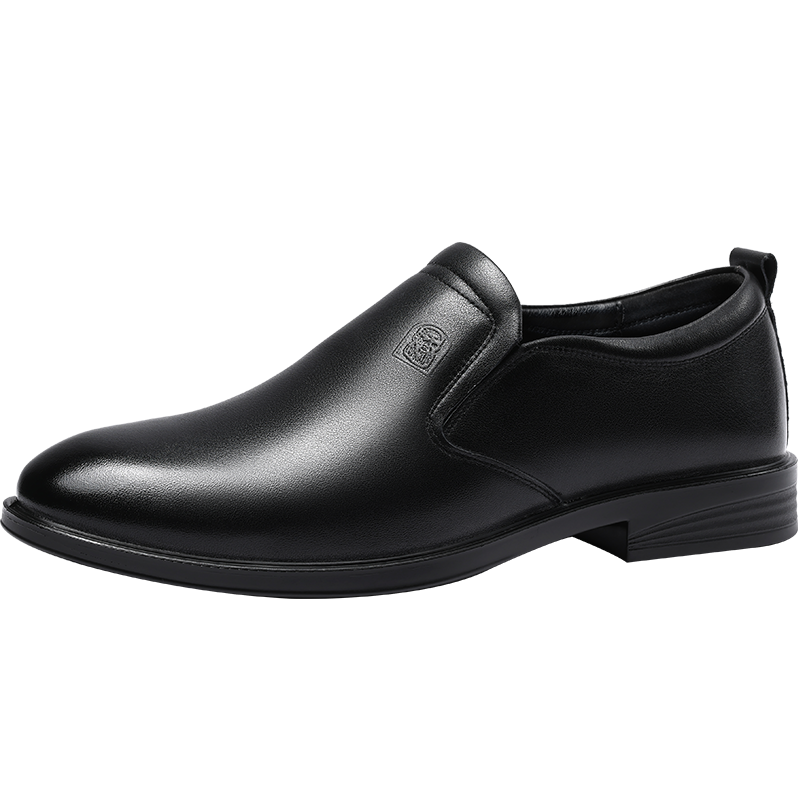 LAORENTOU Leather Shoes for Men, Top-Grain Cowhide Slip-On Business Casual Shoes Driving Shoes Loafers for Men A30305 Black 41