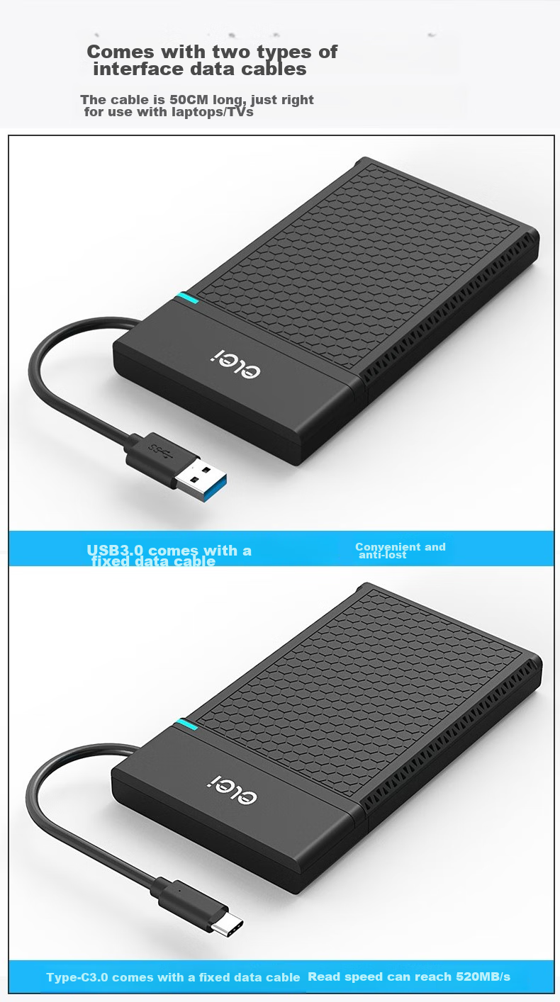 Elei External Hard Drive Enclosure, 3.5-Inch Hard Drive Docking Station, Laptop And Desktop External Case, Mechanical USB 3.0 Hard Drive Enclosure for Solid State Drives 10